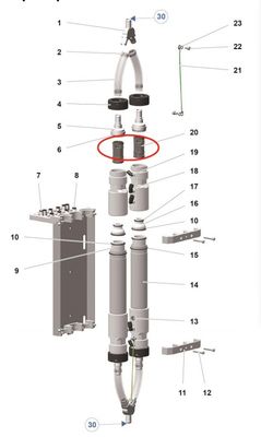 1020805 Czarny zawór do szczypnięcia części pistoletu powłokowego do maszyny Pp07