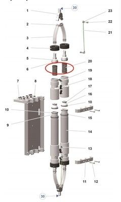 1020805 Czarne części pistoletu do malowania proszkowego zaworu zaciskowego do maszyny Pp07