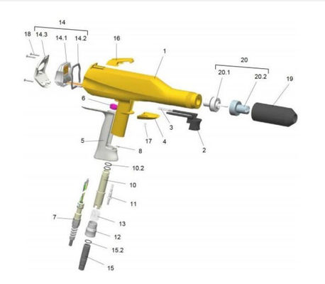 1002100 Maszyna do rozpylania powłoką powłoką Gema Optiselect Gm02 z 6m kablem