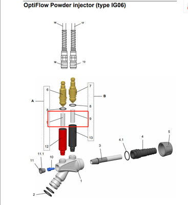 1003698 # Element filtrujący do wstrzykiwacza proszkowego Gema OptiFlow IG02 IG06