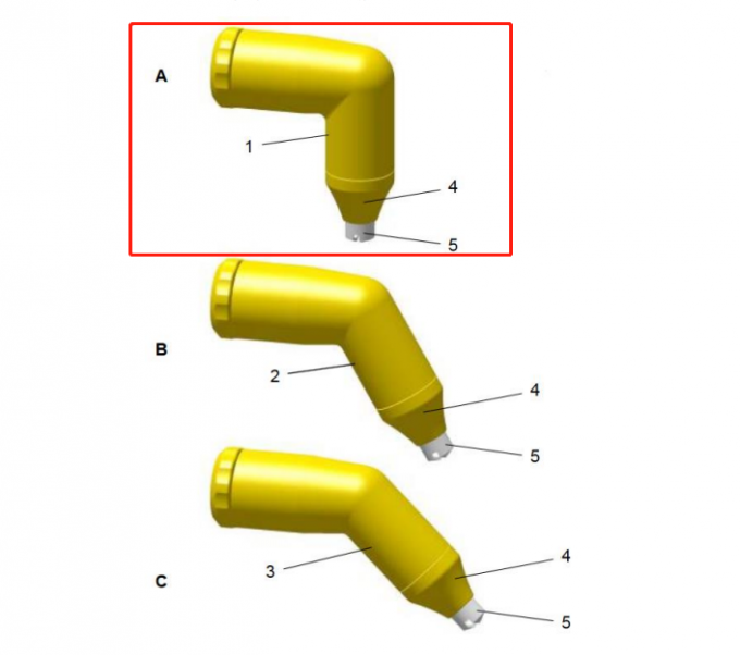 1009139 PA03 Układ kątowy 90 stopni pełna kątowa dysza powłoki Ga03 części zamiennych 2